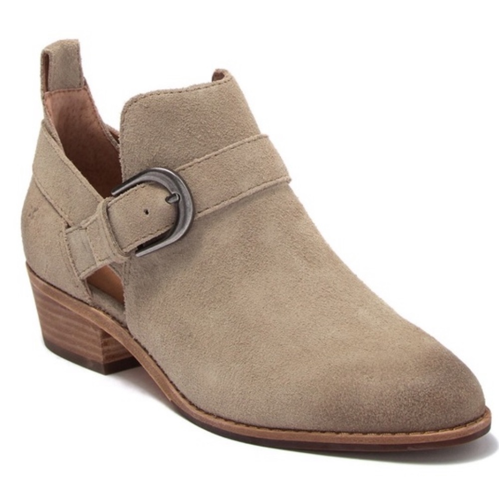 Frye Mia Cutout Booties Taupe Suede Size 8